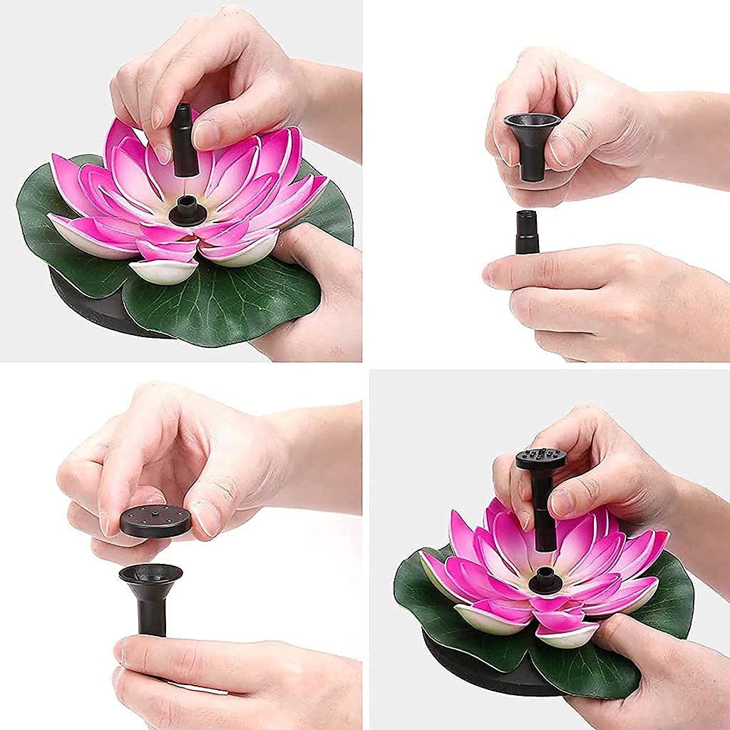 Verilux Lotus Fountain Solar Water Pump Fountain Pump for Pool Pond Garden and Patio Plants Round 7V 2.5W, Pink Verilux Lotus Fountain Solar Water Pump Fountain Pump for Pool Pond Garden and Patio Plants Round 7V 2.5W, Pink